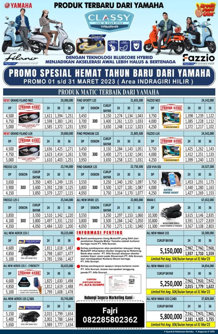 Promo brosur kredit terbaru Motor Yamaha Indragiri Hilir Webportal Marketing Sepeda Motor Indonesia