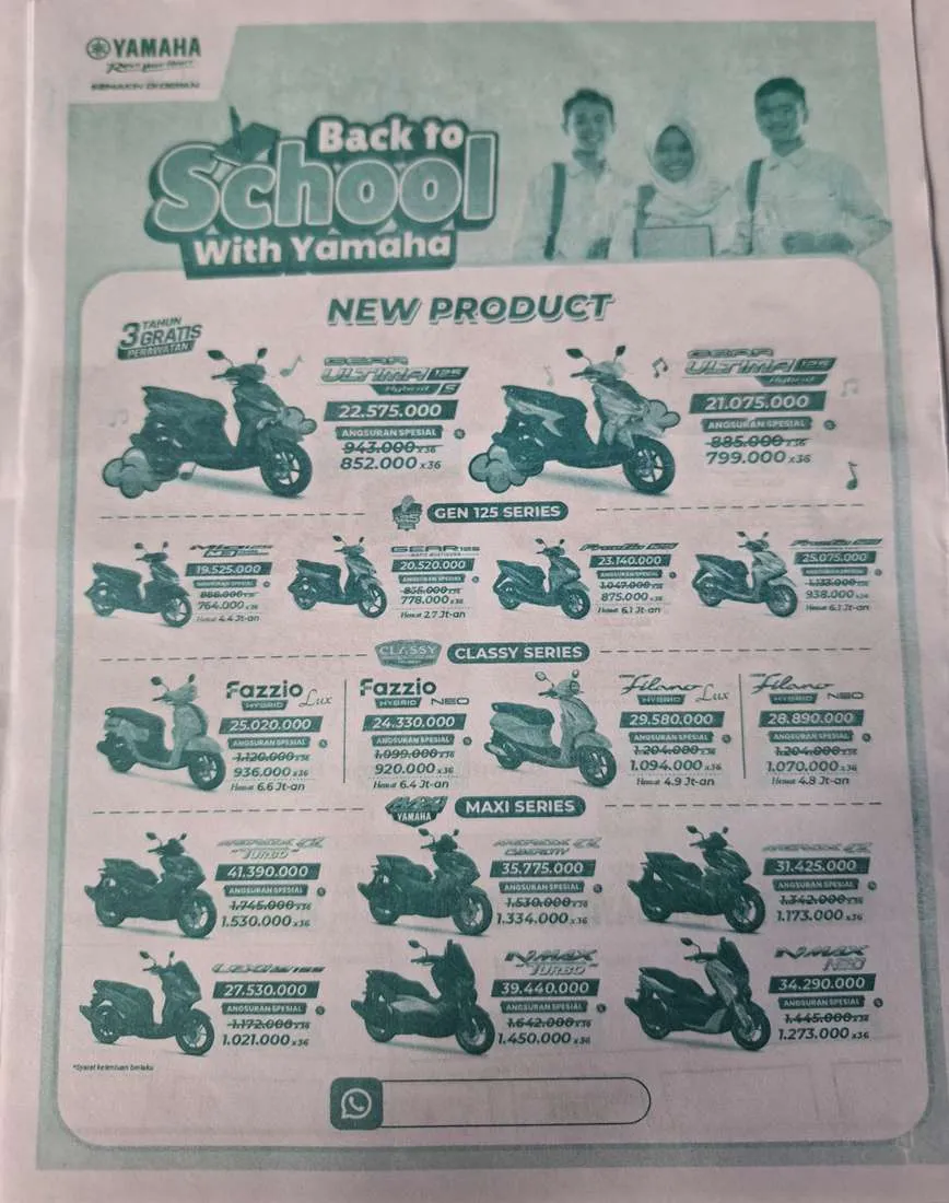 Promo brosur kredit terbaru Motor Yamaha Nganjuk Webportal Marketing Sepeda Motor Indonesia